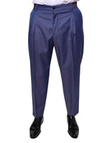 Pantalon tailleur droit bleu en laine de Dolce &amp; Gabbana