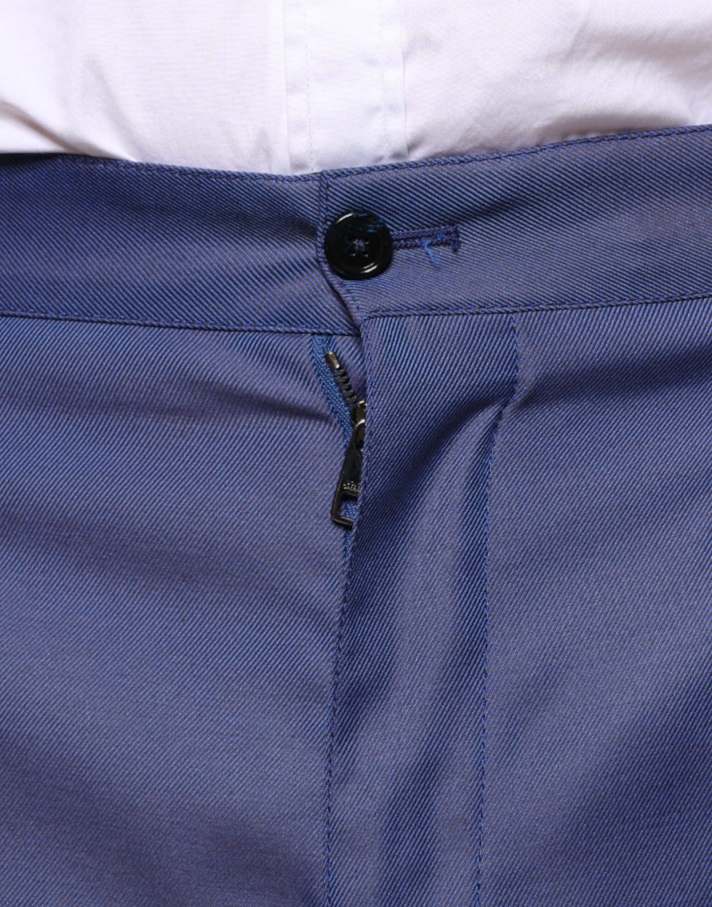 Dolce &amp; Gabbana Blauwe, taps toelopende, formele wollen broek voor heren