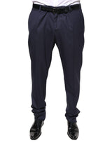 Pantalon tailleur droit en laine bleu Dolce &amp; Gabbana