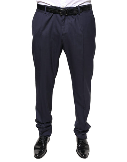Dolce &amp; Gabbana blauwe wollen, strakke, formele pantalon