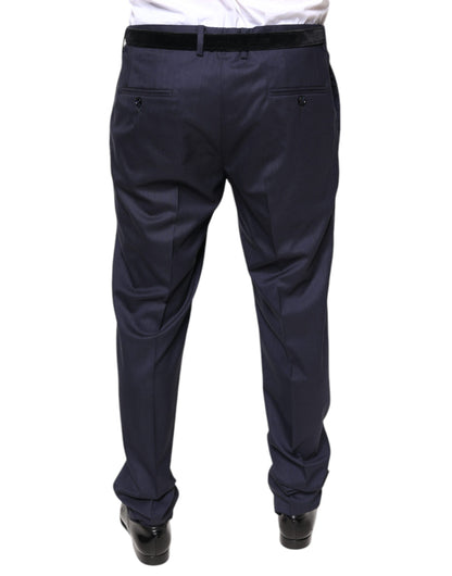 Dolce &amp; Gabbana blauwe wollen, strakke, formele pantalon