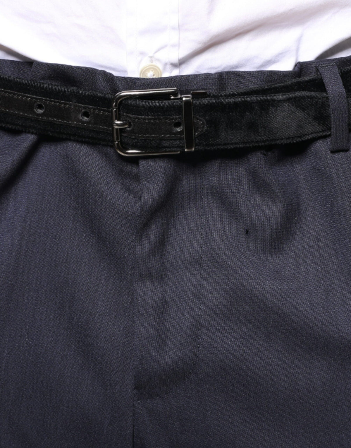 Pantalon tailleur droit en laine bleu Dolce &amp; Gabbana