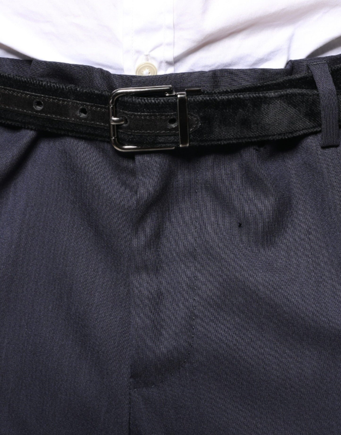 Dolce &amp; Gabbana blauwe wollen, strakke, formele pantalon