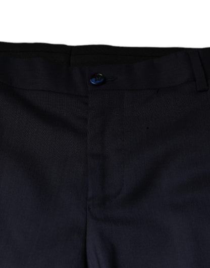 Dolce &amp; Gabbana blauwe wollen, strakke, formele pantalon