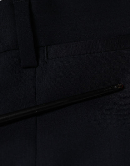 Dolce &amp; Gabbana blauwe wollen, strakke, formele pantalon