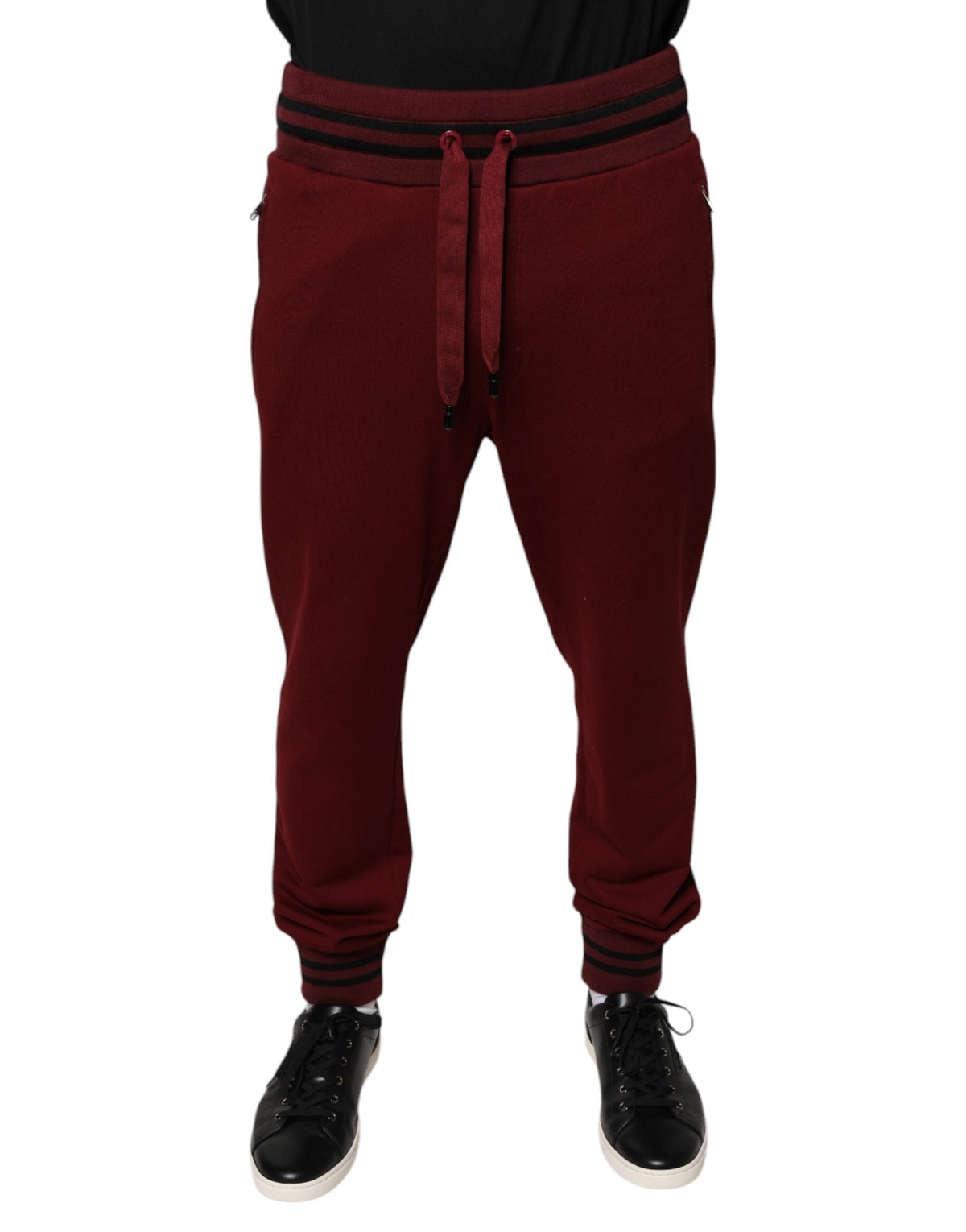 Pantalon de jogging en coton rouge foncé pour homme Dolce &amp; Gabbana
