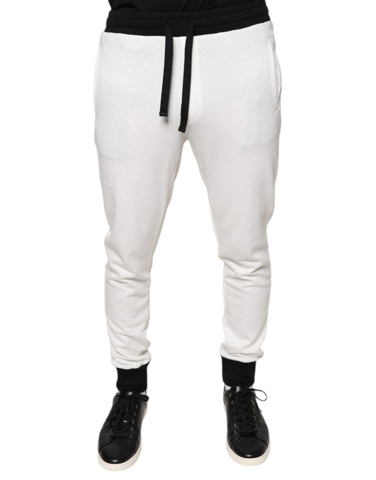 Pantalon de jogging slim en coton blanc Dolce &amp; Gabbana pour homme