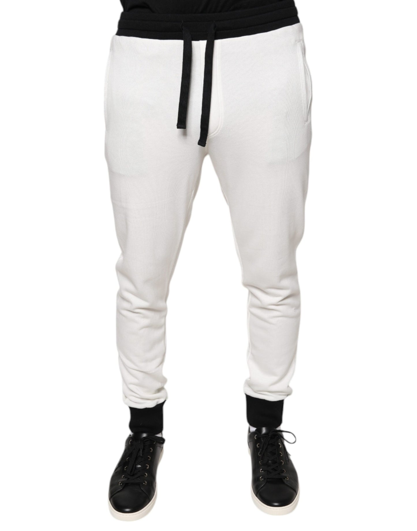 Dolce &amp; Gabbana witte katoenen slim fit joggingbroek voor heren
