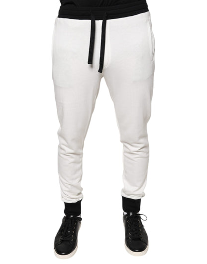 Dolce &amp; Gabbana witte katoenen slim fit joggingbroek voor heren