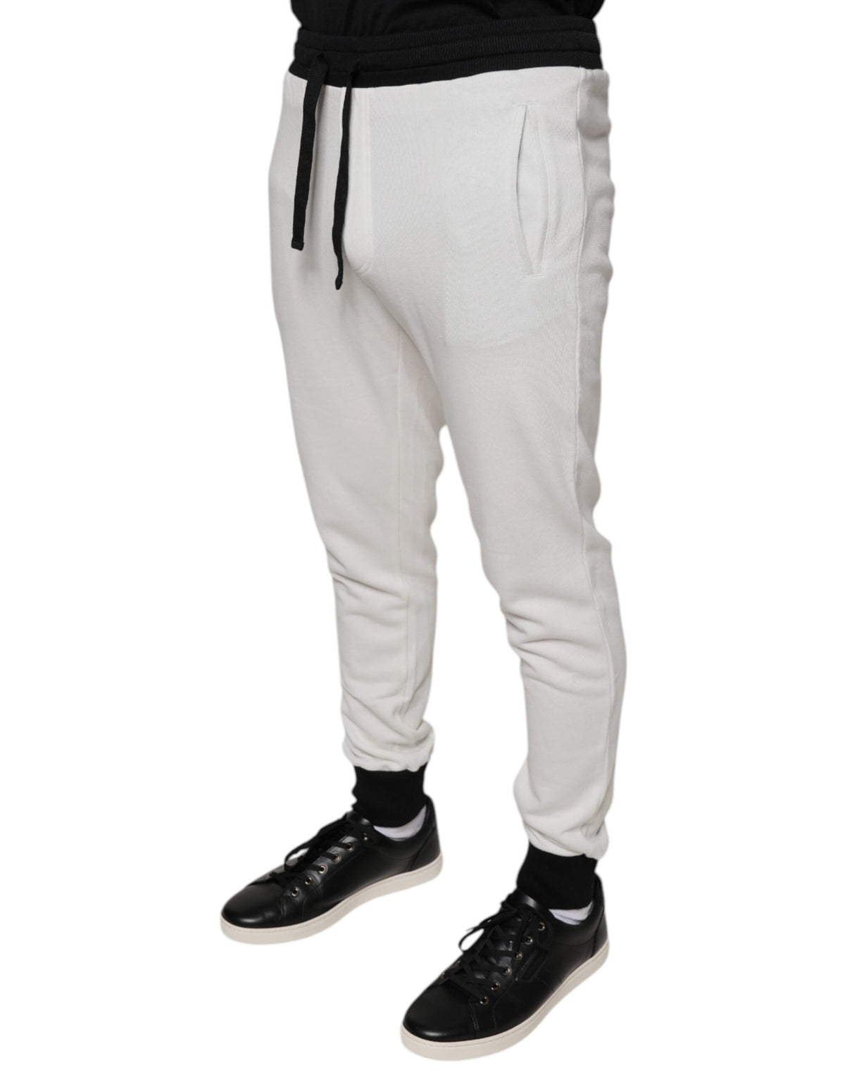 Pantalon de jogging slim en coton blanc Dolce &amp; Gabbana pour homme