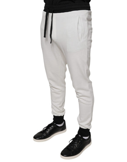 Dolce &amp; Gabbana witte katoenen slim fit joggingbroek voor heren