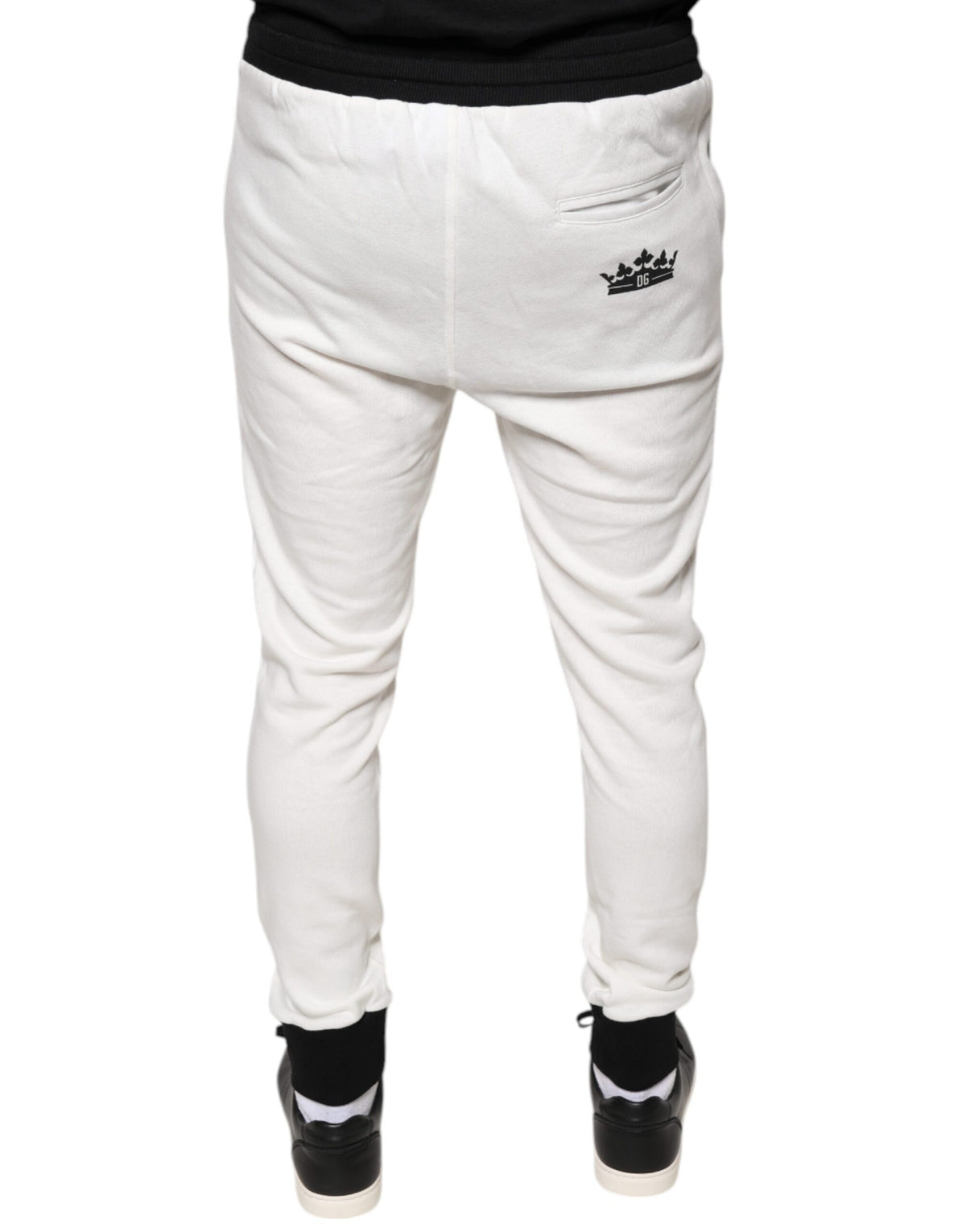 Pantalon de jogging slim en coton blanc Dolce &amp; Gabbana pour homme