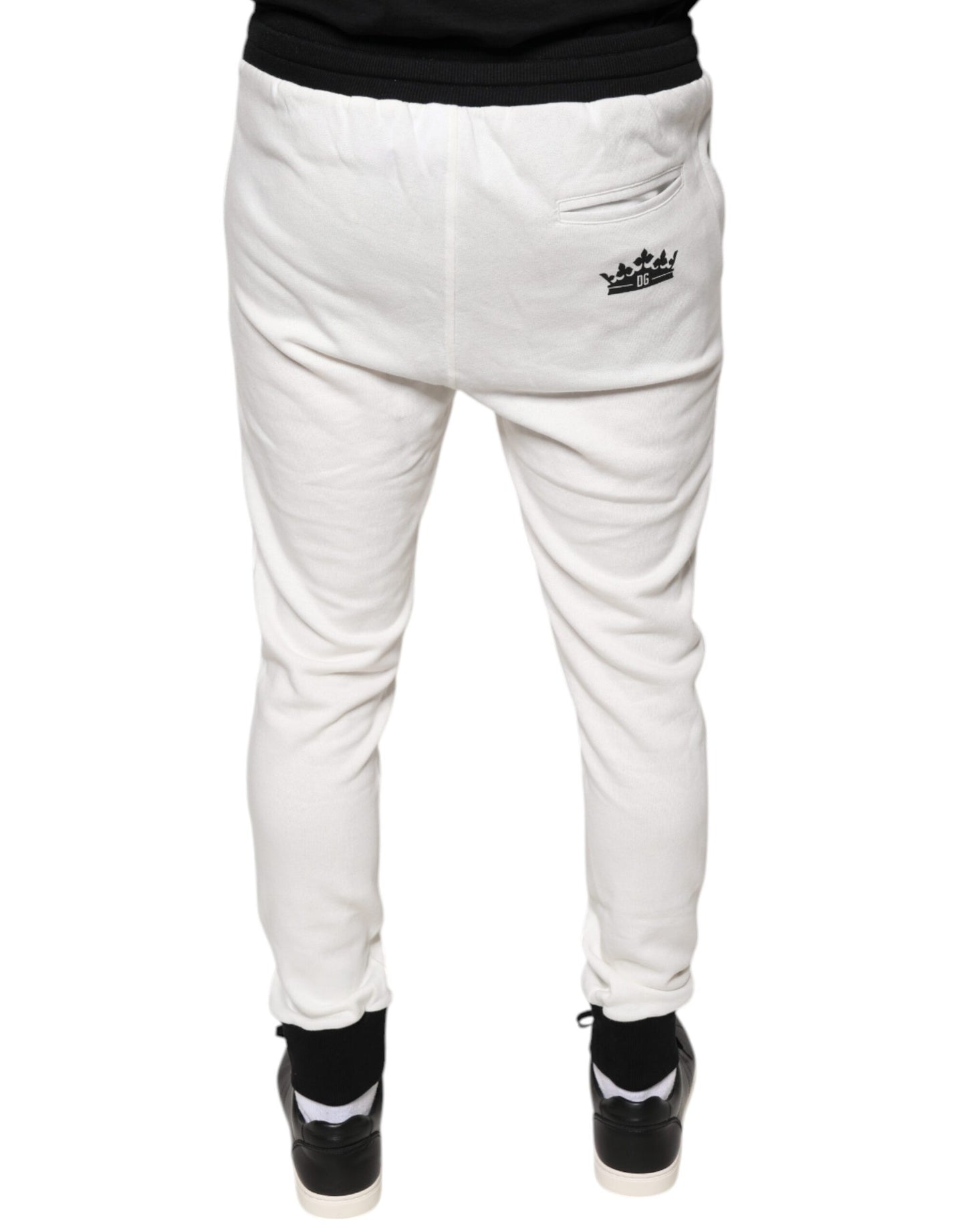 Dolce &amp; Gabbana witte katoenen slim fit joggingbroek voor heren