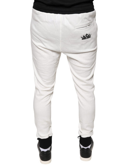 Dolce &amp; Gabbana witte katoenen slim fit joggingbroek voor heren