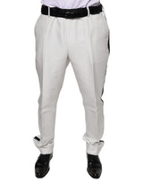 Pantalon habillé formel en polyester blanc Dolce &amp; Gabbana