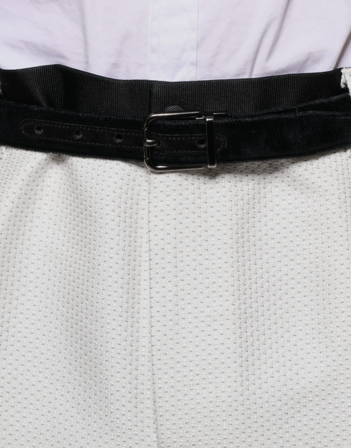 Pantalon habillé formel en polyester blanc Dolce &amp; Gabbana