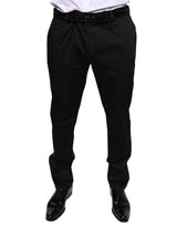 Pantalon tailleur noir en coton extensible et ajusté pour homme de Dolce &amp; Gabbana