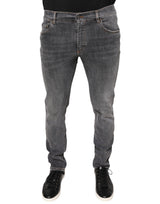 Jeans skinny en coton extensible gris foncé de Dolce &amp; Gabbana