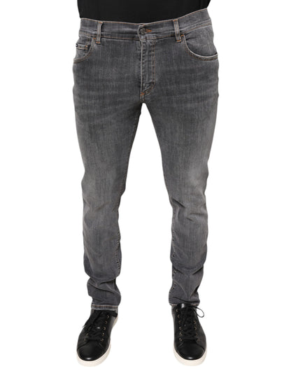 Jeans skinny en coton extensible gris foncé de Dolce &amp; Gabbana