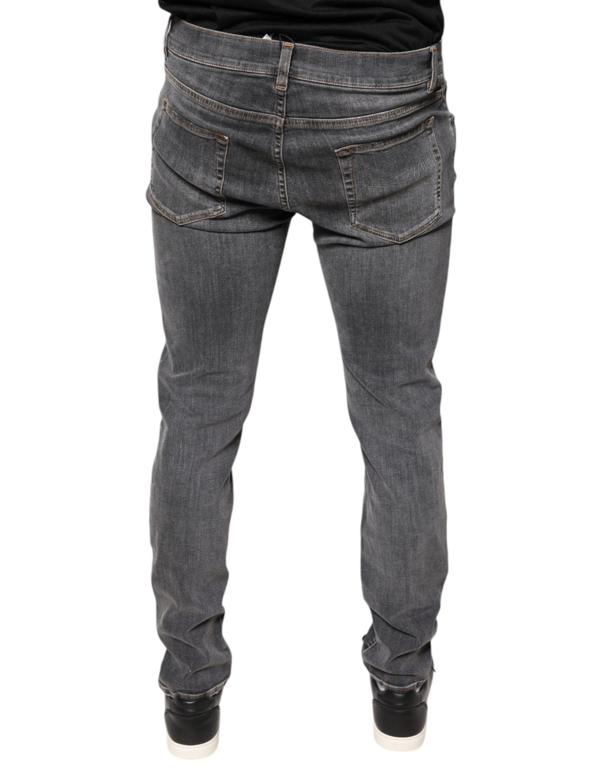 Jeans skinny en coton extensible gris foncé de Dolce &amp; Gabbana
