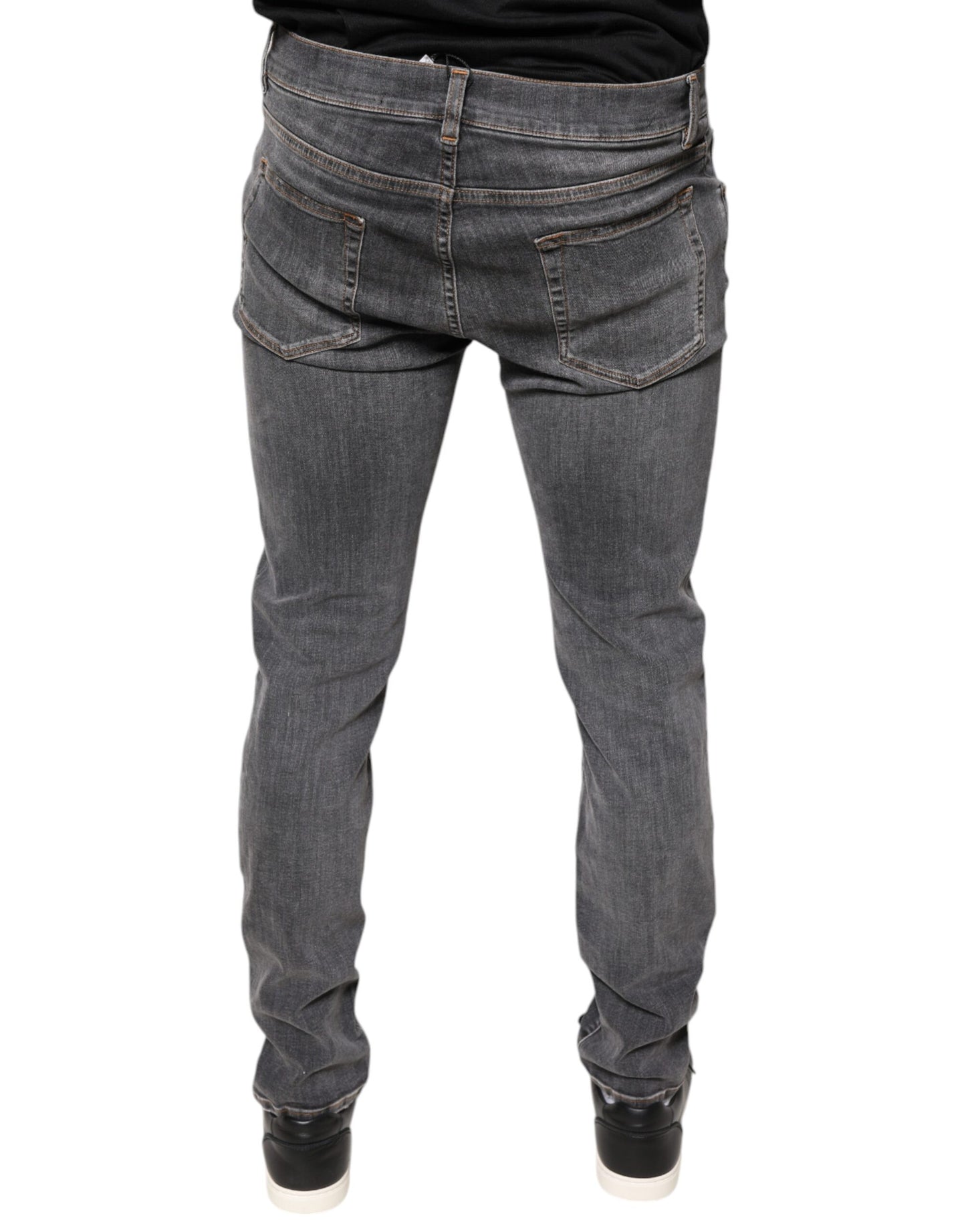 Jeans skinny en coton extensible gris foncé de Dolce &amp; Gabbana