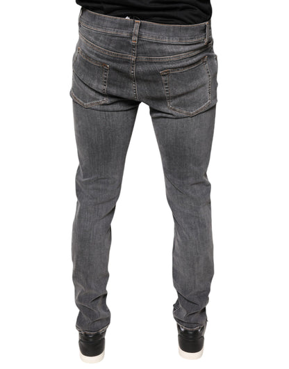 Jeans skinny en coton extensible gris foncé de Dolce &amp; Gabbana