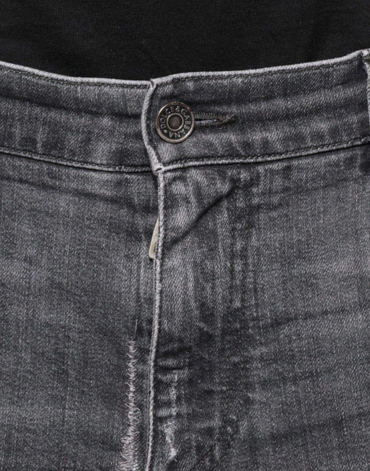 Jeans skinny en coton délavé gris foncé de Dolce &amp; Gabbana