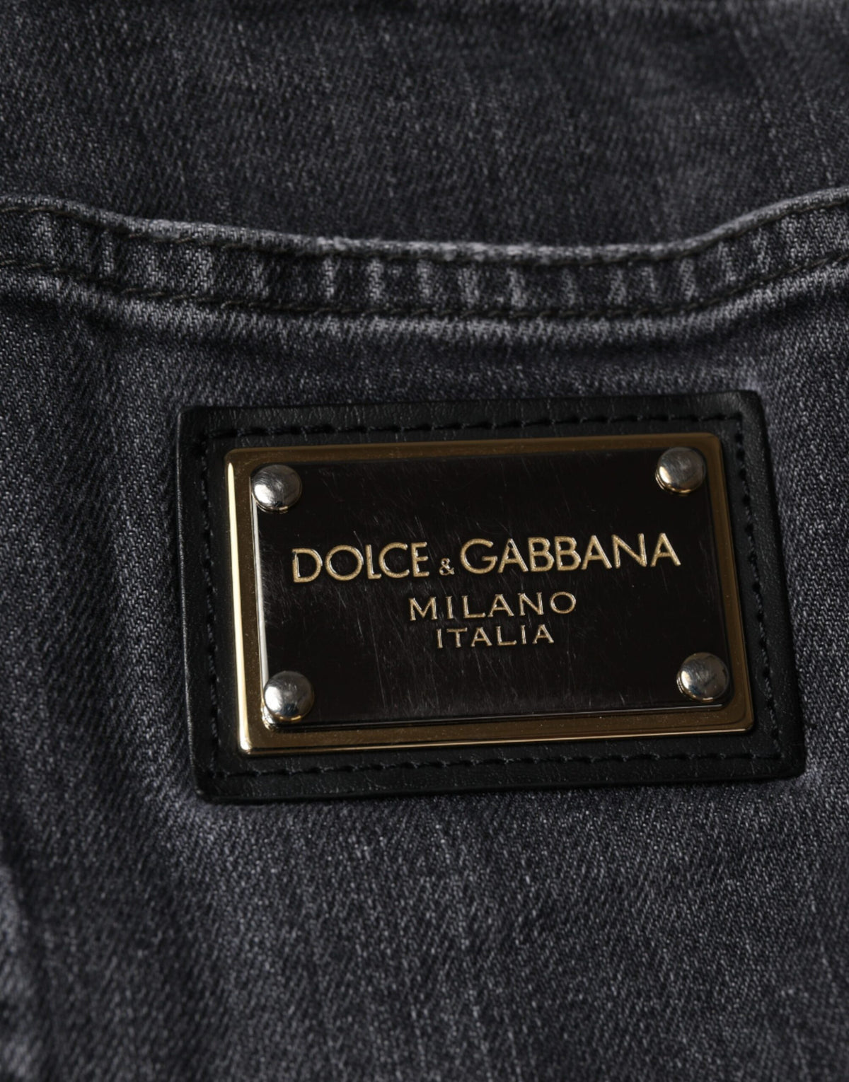 Jeans skinny en coton délavé gris foncé de Dolce &amp; Gabbana