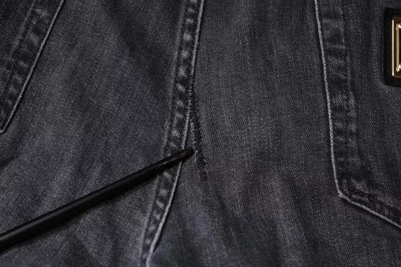 Dolce &amp; Gabbana donkergrijze, versleten katoenen skinny jeans