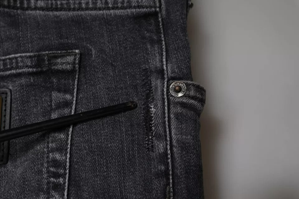 Jeans skinny en coton délavé gris foncé de Dolce &amp; Gabbana