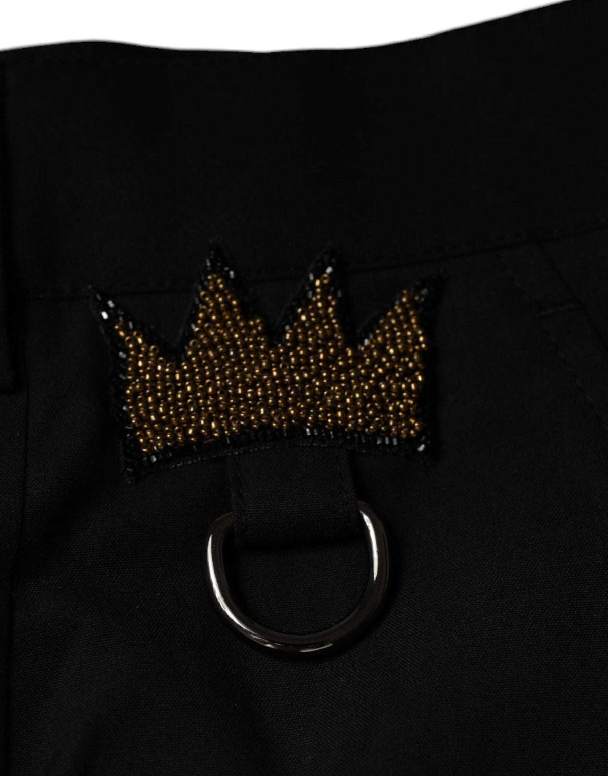 Pantalon-robe en coton noir à couronne Dolce &amp; Gabbana