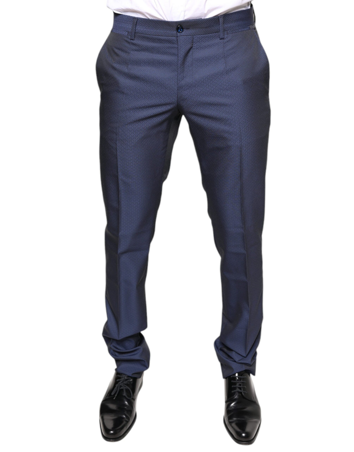 Pantalon de smoking bleu en polyester de Dolce &amp; Gabbana