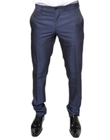 Pantalon de smoking bleu en polyester de Dolce &amp; Gabbana