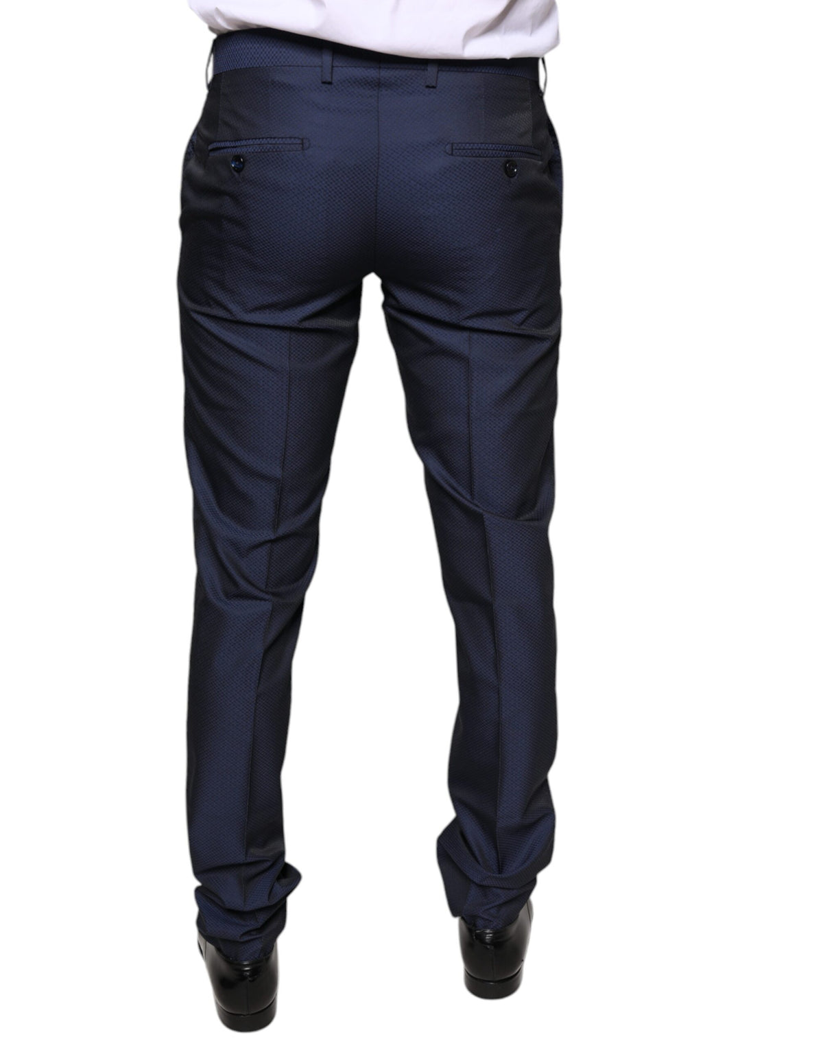 Pantalon de smoking bleu en polyester de Dolce &amp; Gabbana