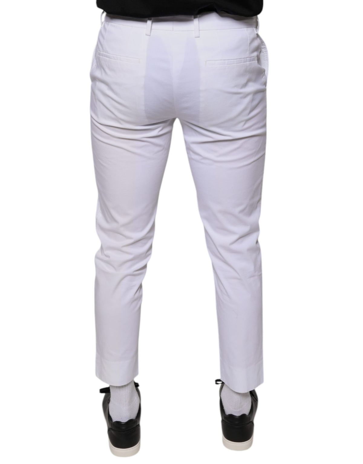 Pantalon-jupette skinny en coton blanc Dolce &amp; Gabbana