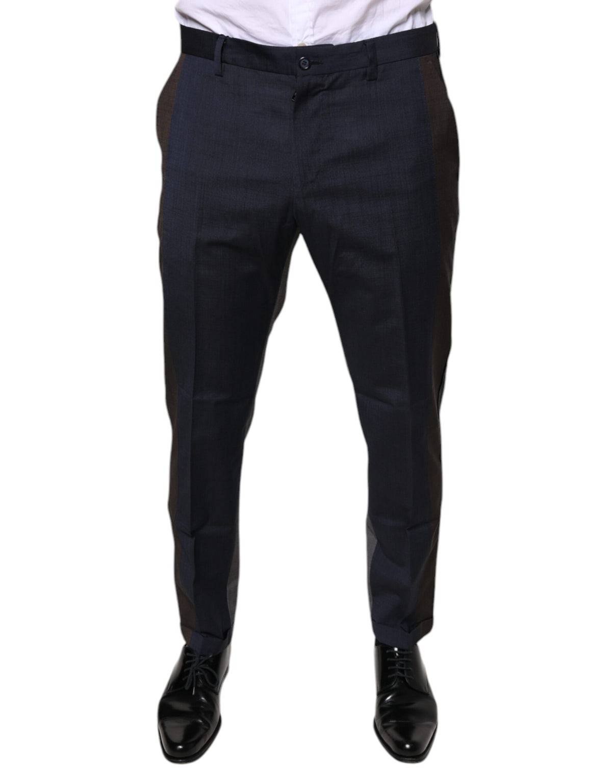 Pantalon tailleur noir en laine et coton Dolce &amp; Gabbana