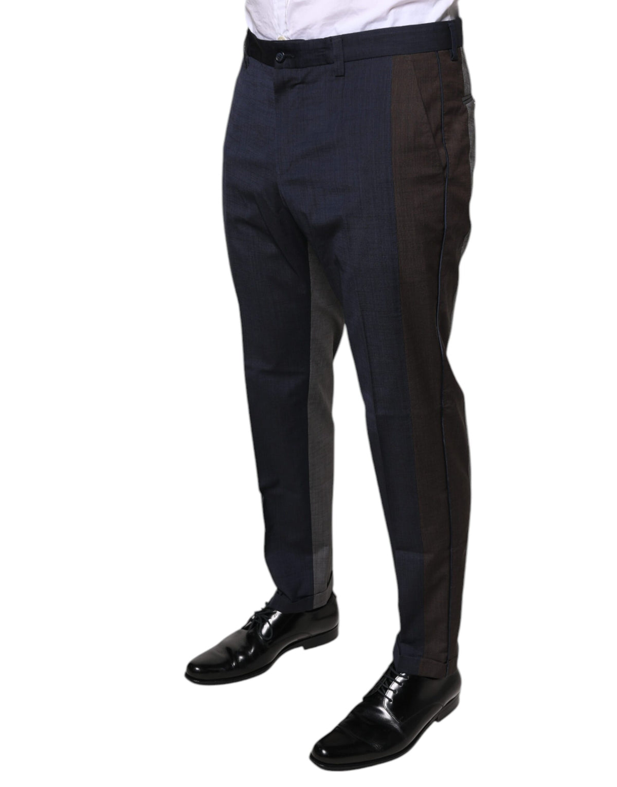 Pantalon tailleur noir en laine et coton Dolce &amp; Gabbana