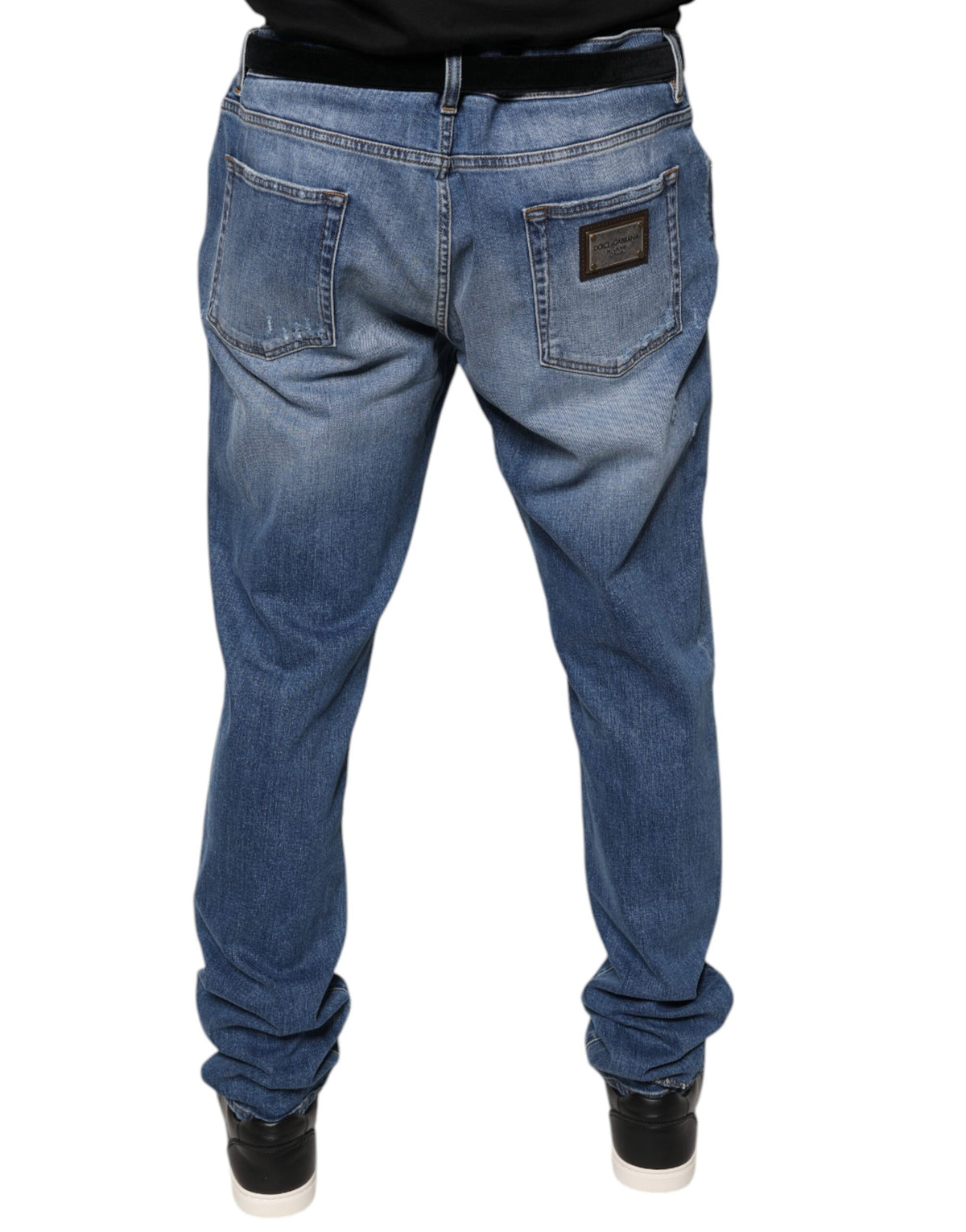 Jeans en jean pour homme Dolce &amp; Gabbana en coton stretch bleu délavé