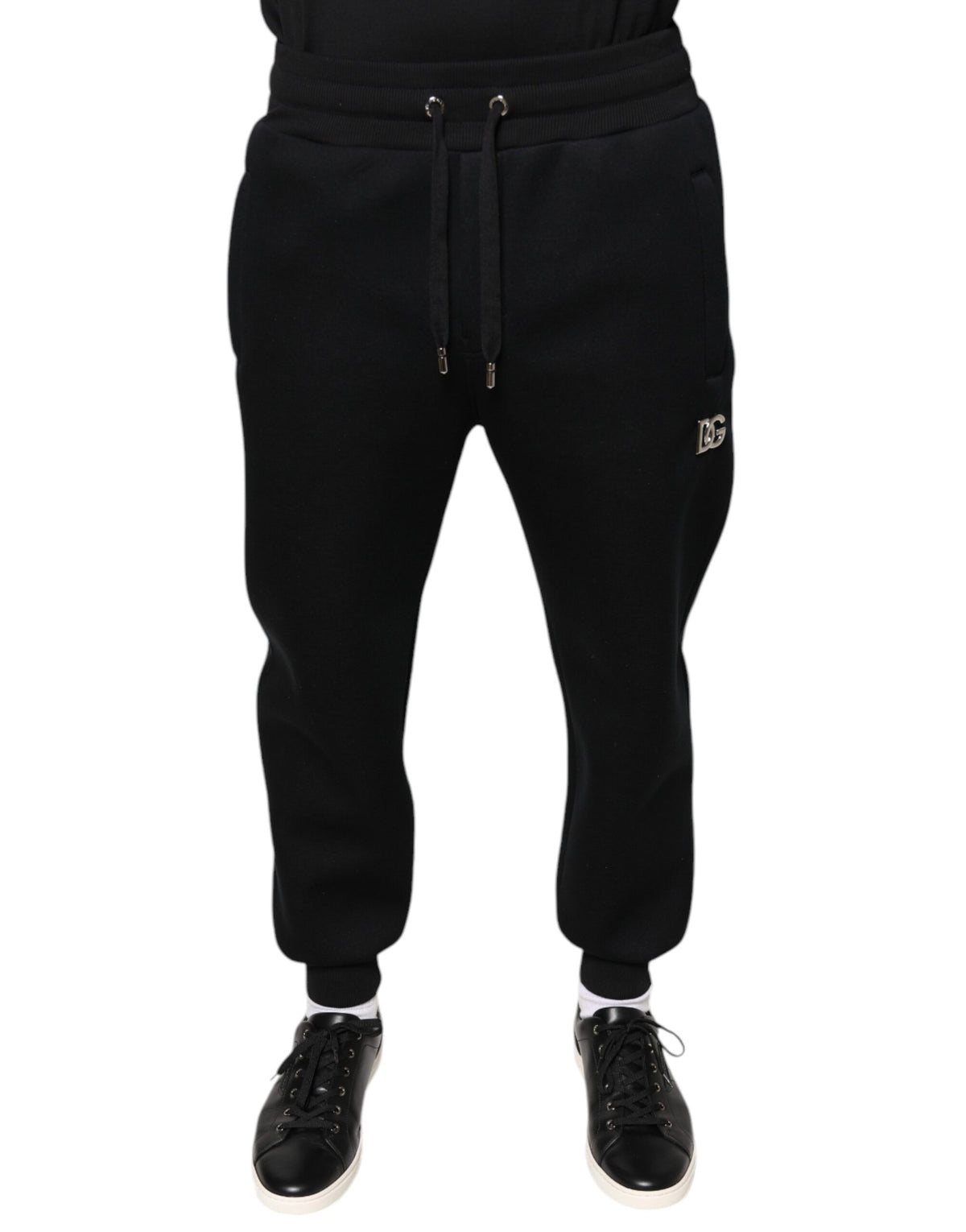 Pantalon de jogging en modal noir avec logo DG de Dolce &amp; Gabbana pour homme.