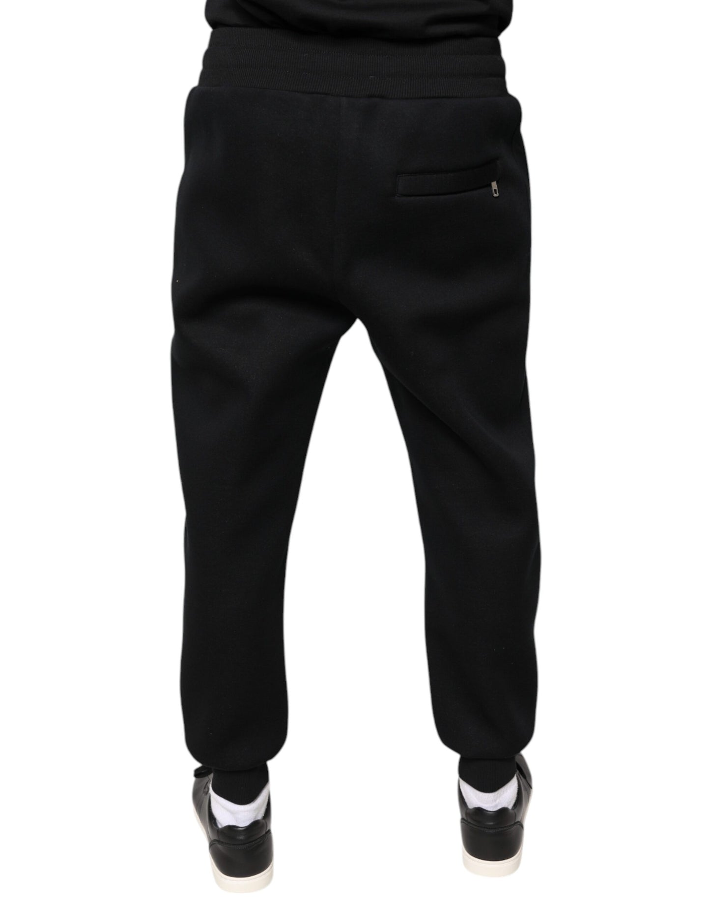 Dolce &amp; Gabbana Zwarte Modal DG Logo Joggingbroek Heren Sweatbroek Broek