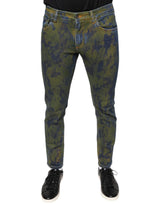 Jeans en jean slim pour homme en coton bleu teinté de Dolce &amp; Gabbana