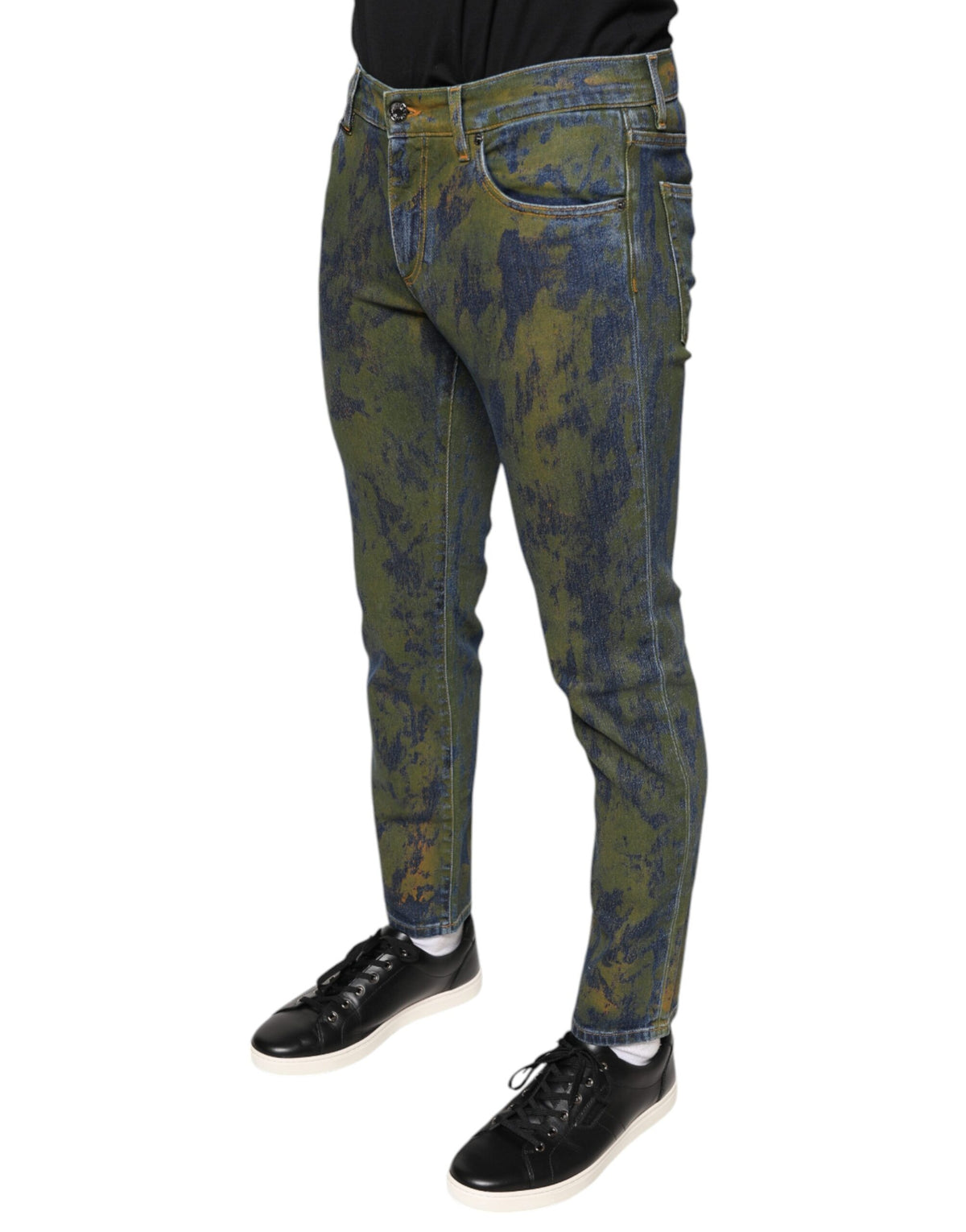 Jeans en jean slim pour homme en coton bleu teinté de Dolce &amp; Gabbana