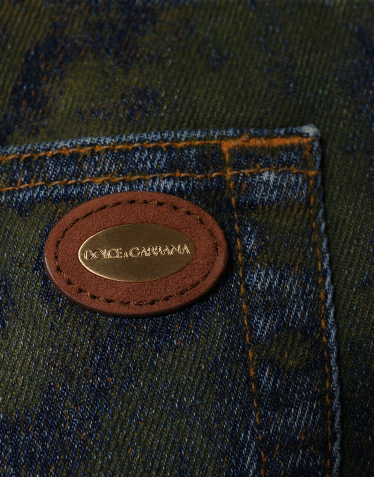 Jeans en jean slim pour homme en coton bleu teinté de Dolce &amp; Gabbana