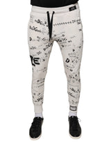 Pantalon de jogging en coton blanc imprimé Dolce &amp; Gabbana