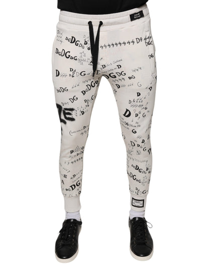 Dolce &amp; Gabbana witte katoenen joggingbroek met print