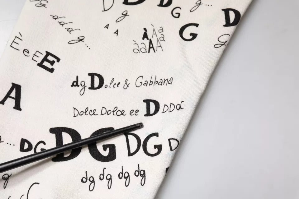 Pantalon de jogging en coton blanc imprimé Dolce &amp; Gabbana