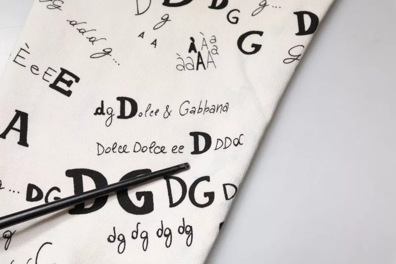 Pantalon de jogging en coton blanc imprimé Dolce &amp; Gabbana