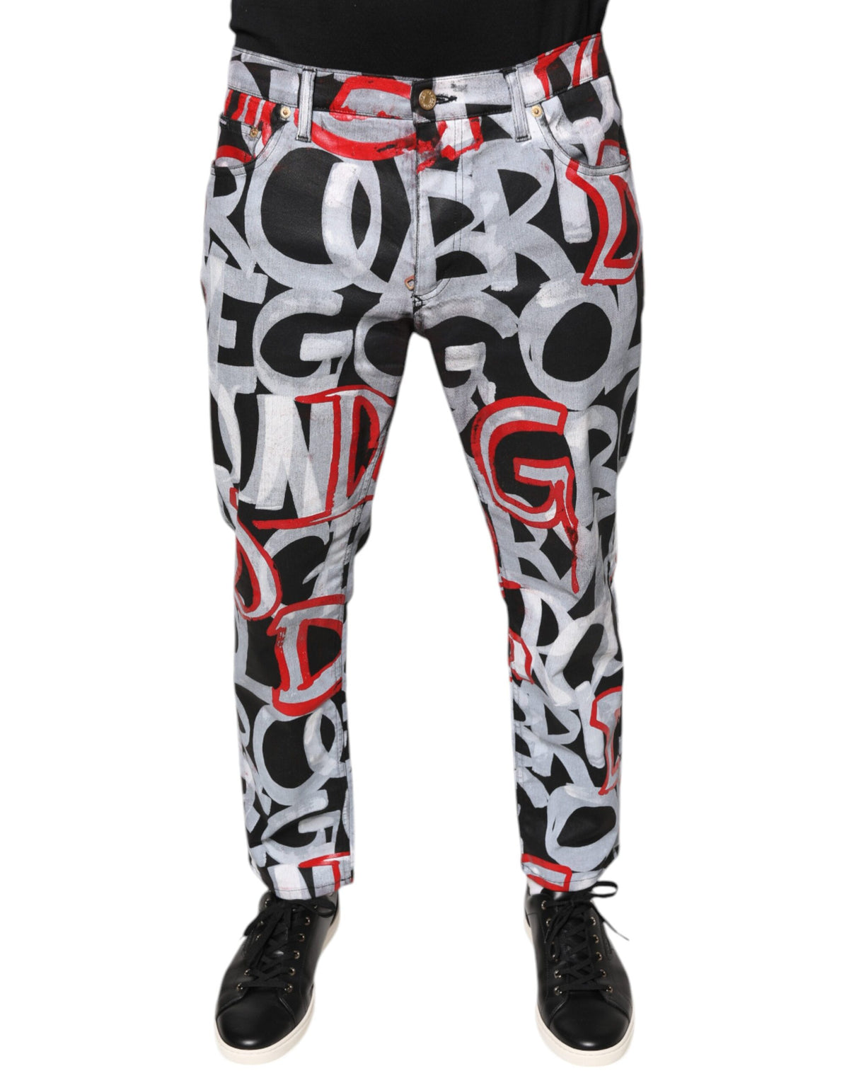 Jeans skinny en coton multicolore à monogramme de Dolce &amp; Gabbana