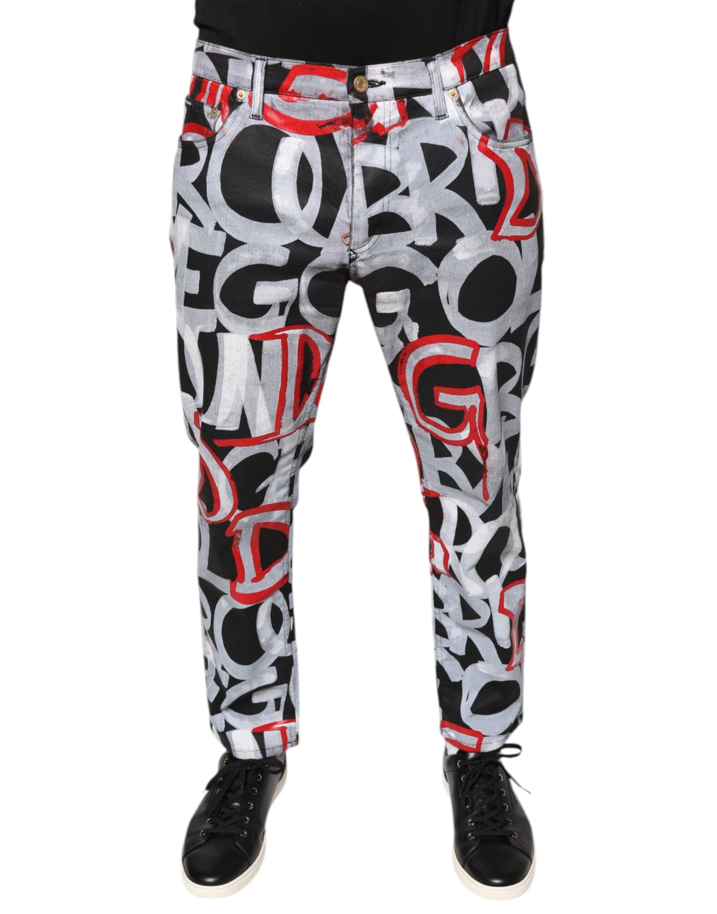 Dolce &amp; Gabbana gemengde katoenen skinny jeans met monogram