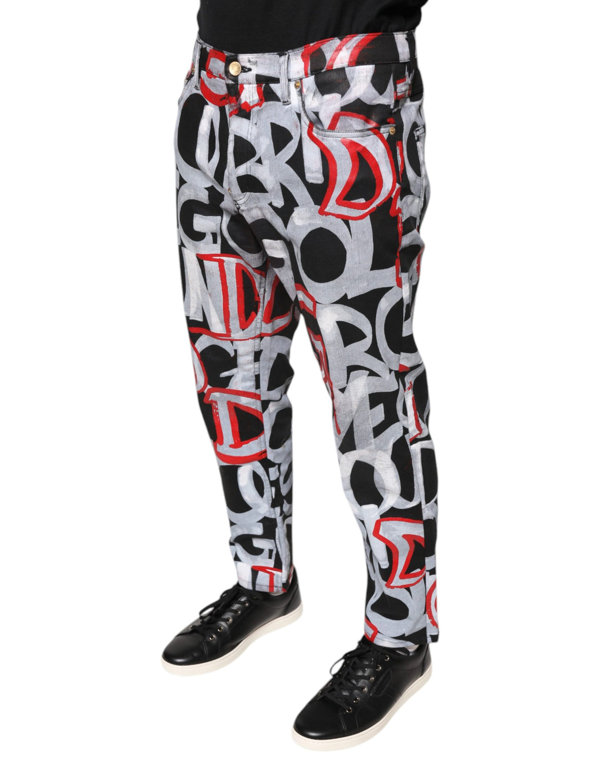 Jeans skinny en coton multicolore à monogramme de Dolce &amp; Gabbana